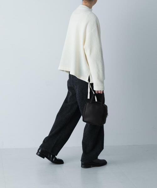 かぐれ　ウールシャギーパンツ　タグ付き試着のみ　チャコールグレー かぐれ ウールシャギーパンツ タグ付き試着のみ チャコールグレー か