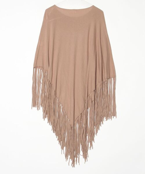 「GOOD GRIEF」 フリンジポンチョ FREE ベージュ レディース_画像2