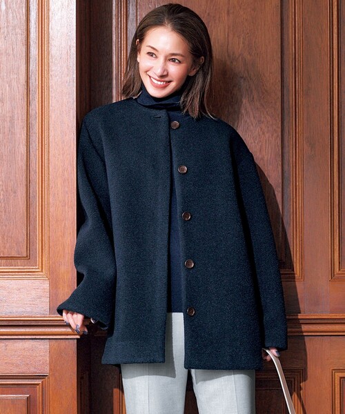 UNFILO（アンフィーロ） ノーカラーコート コート ボンディング