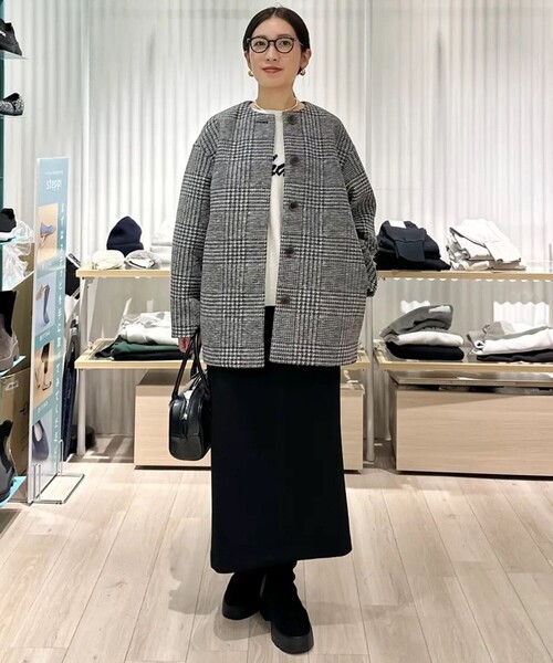 UNFILO（アンフィーロ） ノーカラーコート コート ボンディング