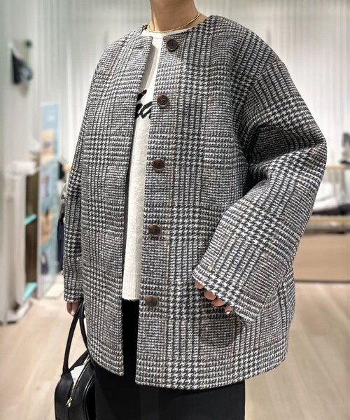 UNFILO（アンフィーロ） ノーカラーコート コート ボンディング