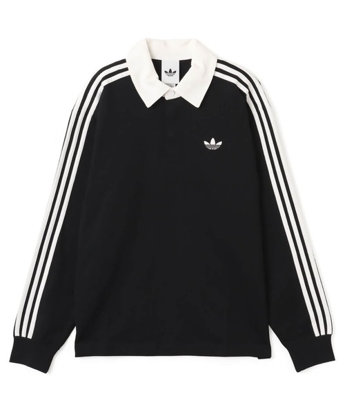 『adidas』 アディダス　ポロシャツ　長袖　刺繍ロゴ　ハーフボタン　黒　L adidas（アディダス） ポロシャツ メンズ : ZOZOTOWN Yahoo!店 - 通販