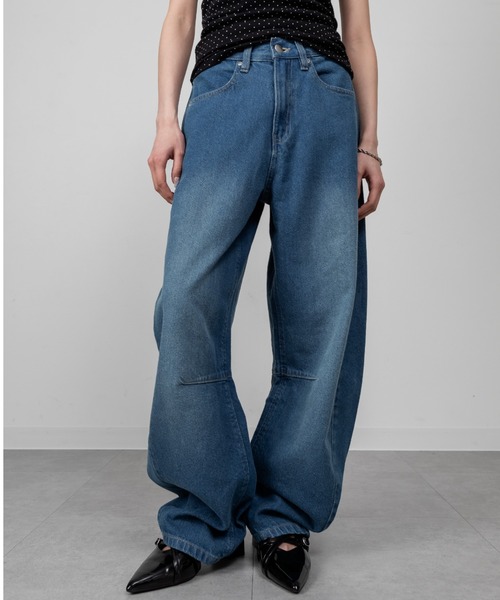 mellomela. ジーンズ デニム デニムパンツ バレルレッグデニムパンツ