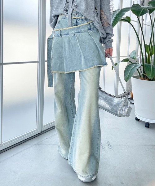 「SPIRALGIRL」 ブーツカットデニムパンツ SMALL ブラック レディース_画像2