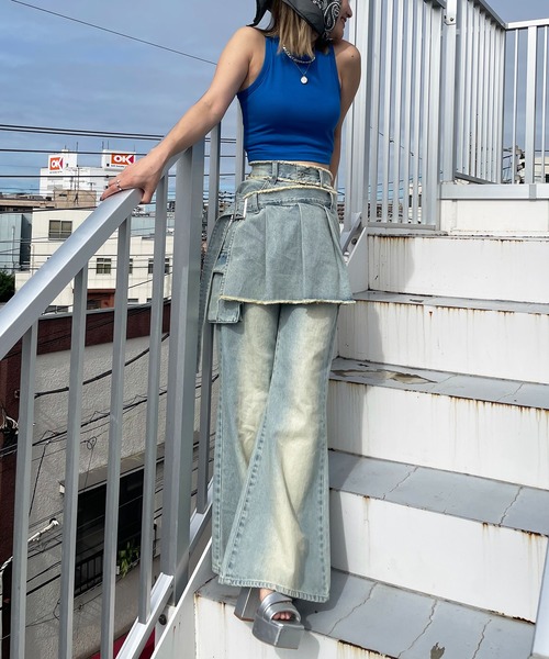 「SPIRALGIRL」 ブーツカットデニムパンツ SMALL ブラック レディース_画像3