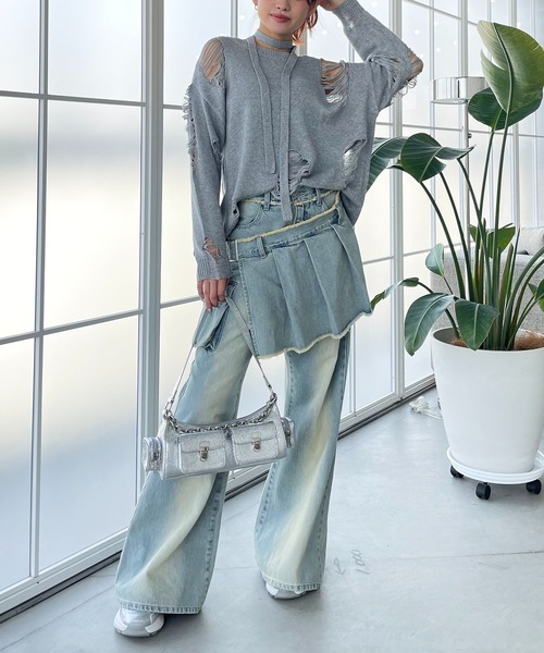 「SPIRALGIRL」 ブーツカットデニムパンツ SMALL ブラック レディース_画像5