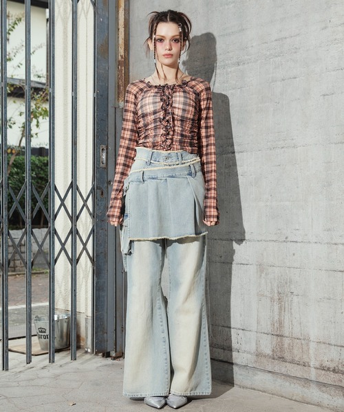 「SPIRALGIRL」 ブーツカットデニムパンツ SMALL ブラック レディース_画像9