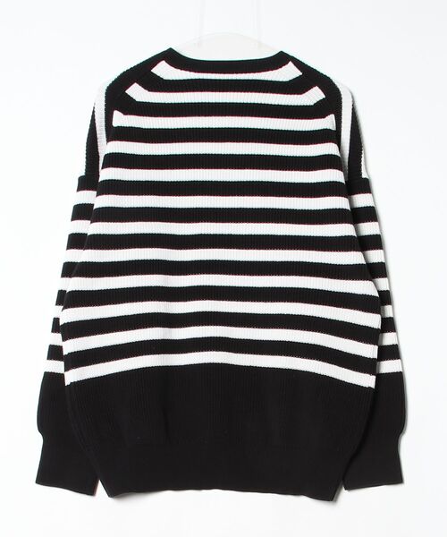 「Deuxieme Classe」 ボーダー柄長袖ニット - ブラック レディース_画像2