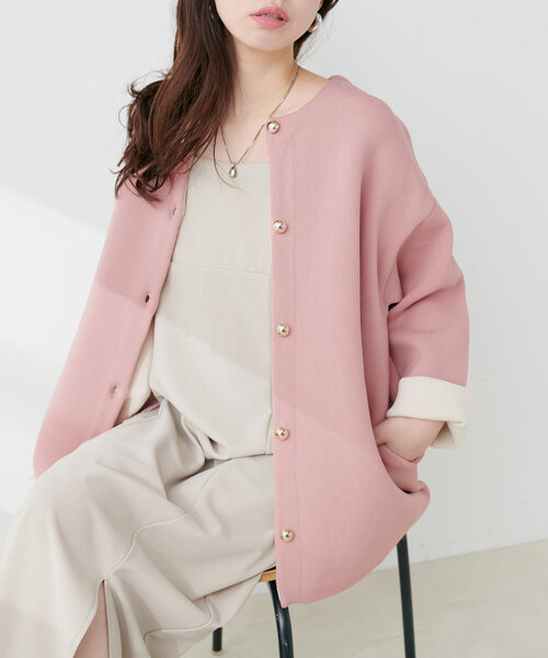 natural couture 「natural couture」 ニットカーディガン FREE ピンク