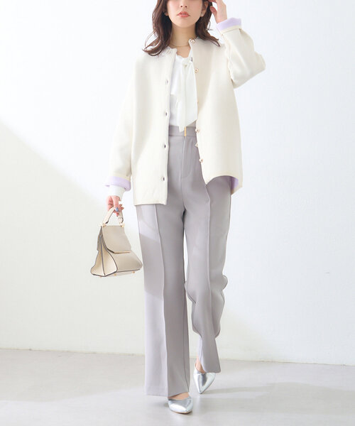 「natural couture」 ニットカーディガン FREE ピンク レディース_画像2