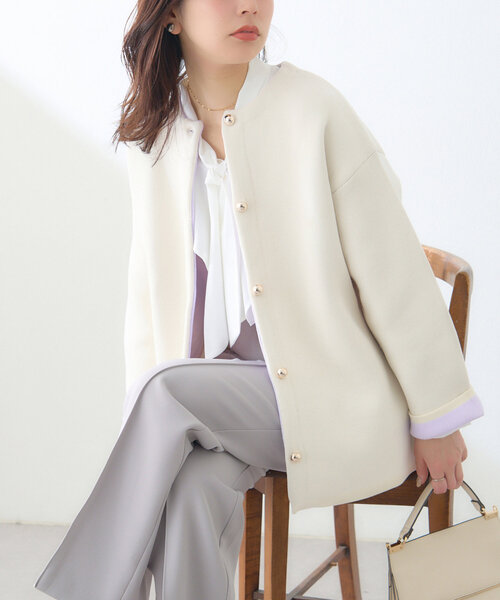 「natural couture」 ニットカーディガン FREE ピンク レディース_画像5