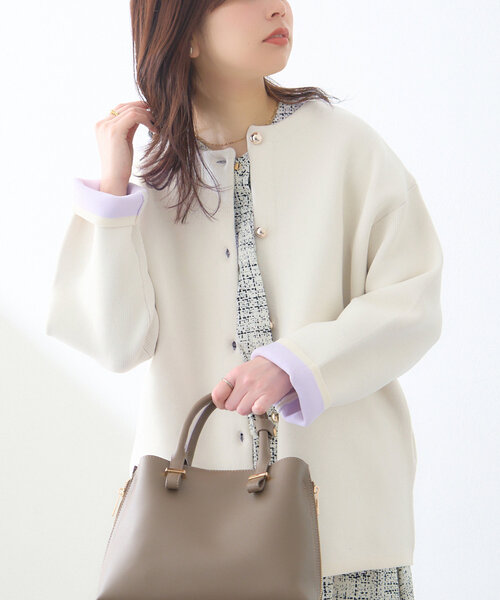 「natural couture」 ニットカーディガン FREE ピンク レディース_画像7