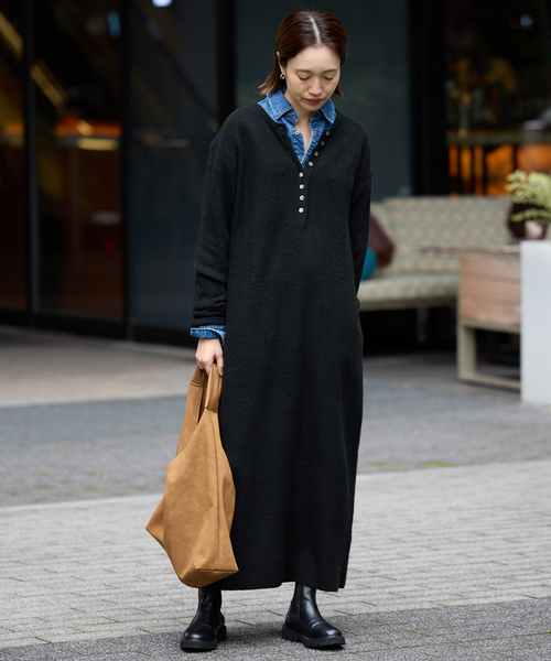 SLOBE IENA（スローブイエナ） ワンピース エアリーヘンリーニット