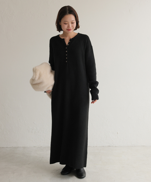 SLOBE IENA（スローブイエナ） ワンピース エアリーヘンリーニット