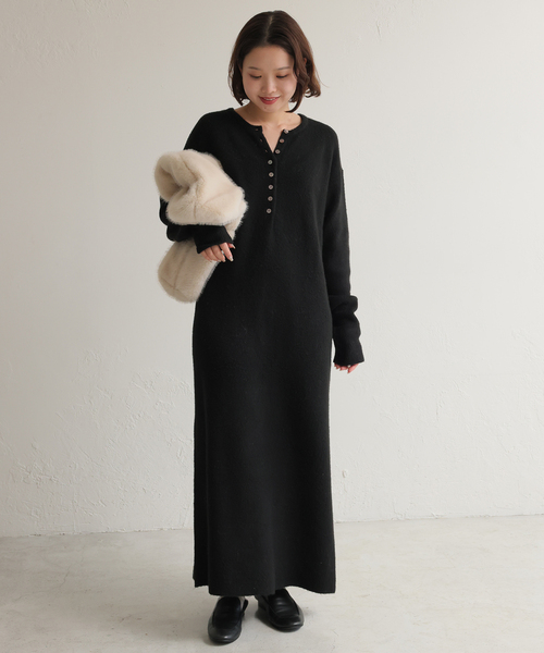 SLOBE IENA（スローブイエナ） ワンピース エアリーヘンリーニット