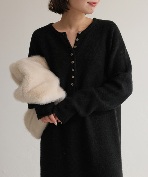 SLOBE IENA（スローブイエナ） ワンピース エアリーヘンリーニット