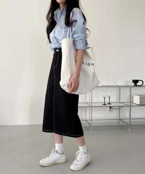 「MAISON DE THERESE」 長袖シャツ M サックスブルー レディース_画像9