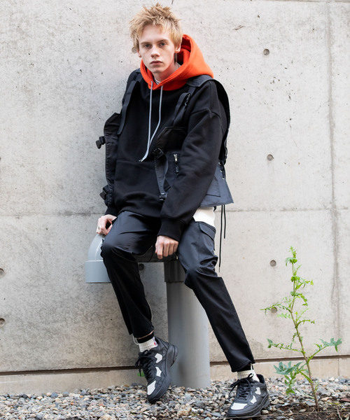 「AIVER」 イージーパンツ SMALL ブラック メンズ_画像3