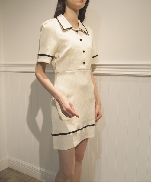 「LA POMME petit」 シャツワンピース LARGE ペールイエロー レディース_画像8