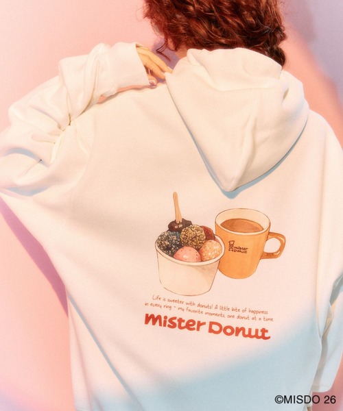 【早い者勝ち】希少　LEPSIM mister Donut フード付きトレーナー LEPSIM（レプシィム） パーカー 「Mister Donut」イラストパーカー