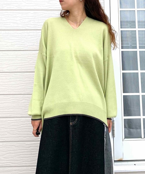 「Q」 長袖ニット MEDIUM ブルー レディース_画像8