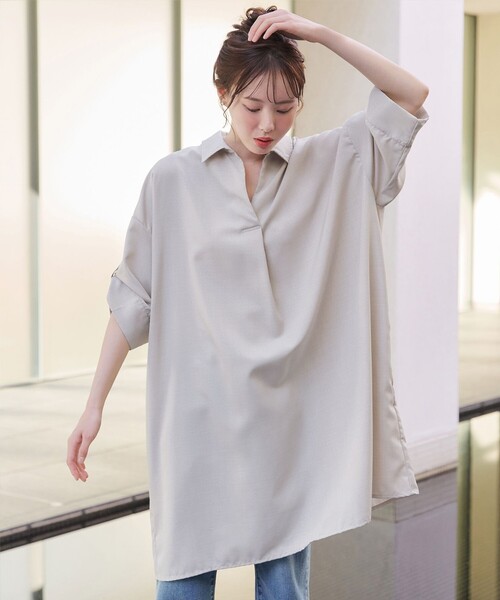 「Tiaclasse」 シャツワンピース FREE ブルー レディース_画像4