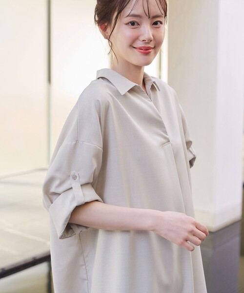 「Tiaclasse」 シャツワンピース FREE ブルー レディース_画像5