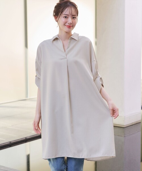 「Tiaclasse」 シャツワンピース FREE ブルー レディース_画像8