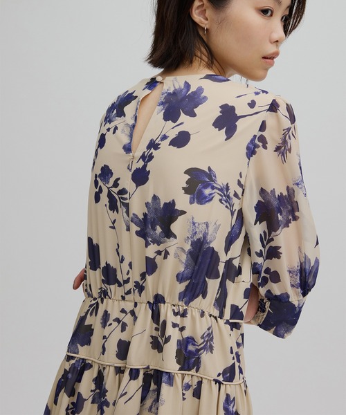 Ameri（アメリ） ドレス GRAINY FLOWER CHIFFON DRESS : ZOZOTOWN
