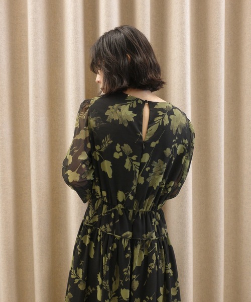 Ameri（アメリ） ドレス GRAINY FLOWER CHIFFON DRESS : ZOZOTOWN