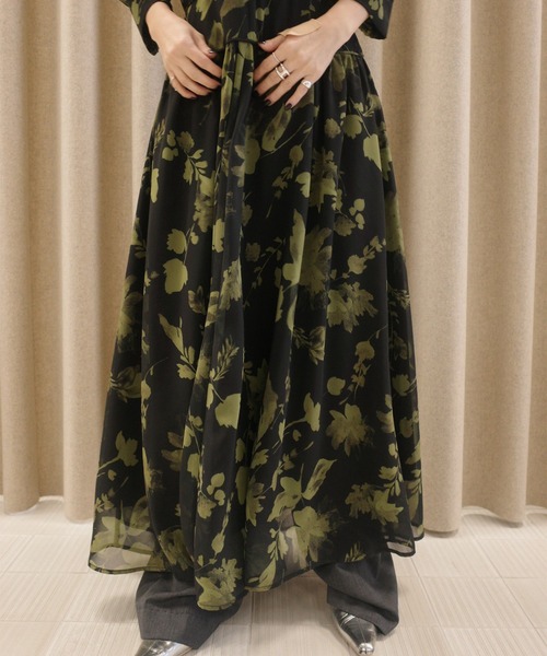 Ameri（アメリ） ドレス GRAINY FLOWER CHIFFON DRESS : ZOZOTOWN