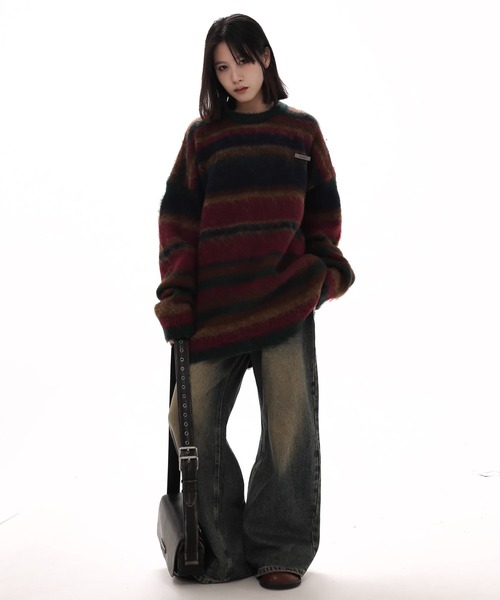 「WESTBOY」 長袖ニット M グレー メンズ_画像4