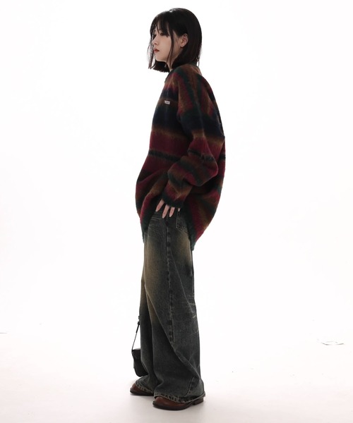 「WESTBOY」 長袖ニット M グレー メンズ_画像6