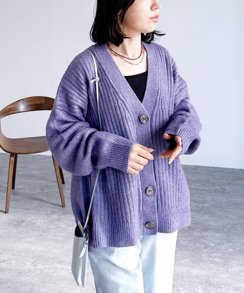 「reca」 ニットカーディガン FREE グレイッシュベージュ レディース_画像9