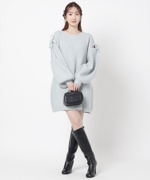 「WILLSELECTION」 ニットワンピース MEDIUM グレー レディース_画像3