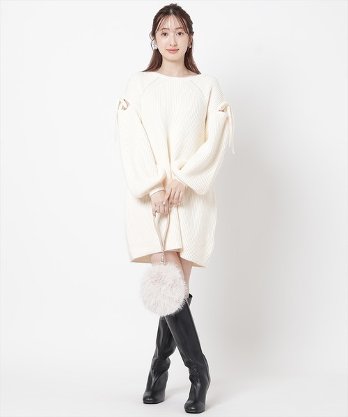 「WILLSELECTION」 ニットワンピース MEDIUM グレー レディース_画像4