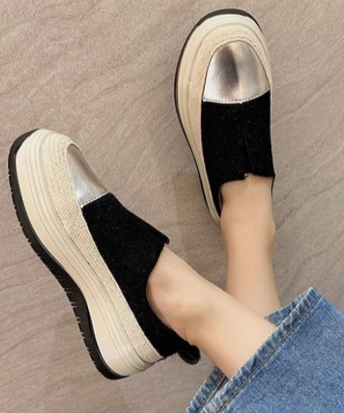 「AMELY」 スリッポン 37 ブラック レディース_画像5