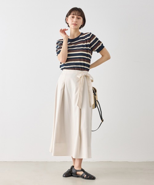 rokh 千鳥格子 ラップスカート ウエストリボン付き ロク ROPE' PICNIC（ロペ ピクニック） スカート ウエストリボンラップ