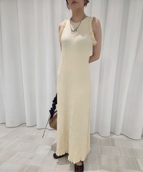 Ameri VINTAGE ワンピース Ameri（アメリ） ワンピース MEDI 2WAY WAVY FRILL KNIT DRESS