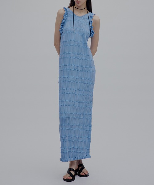 Ameri（アメリ） ワンピース 夏 MEDI 2WAY WAVY FRILL KNIT DRESS