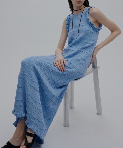 Ameri（アメリ） ワンピース MEDI 2WAY WAVY FRILL KNIT DRESS