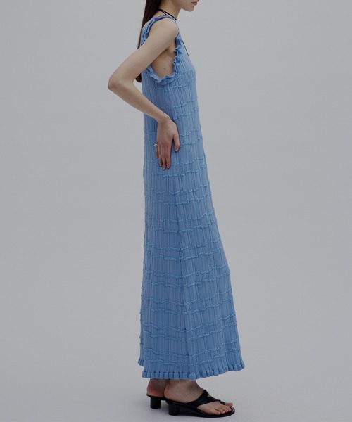 Ameri（アメリ） ワンピース 夏 MEDI 2WAY WAVY FRILL KNIT DRESS