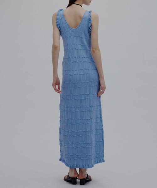 Ameri（アメリ） ワンピース 夏 MEDI 2WAY WAVY FRILL KNIT DRESS