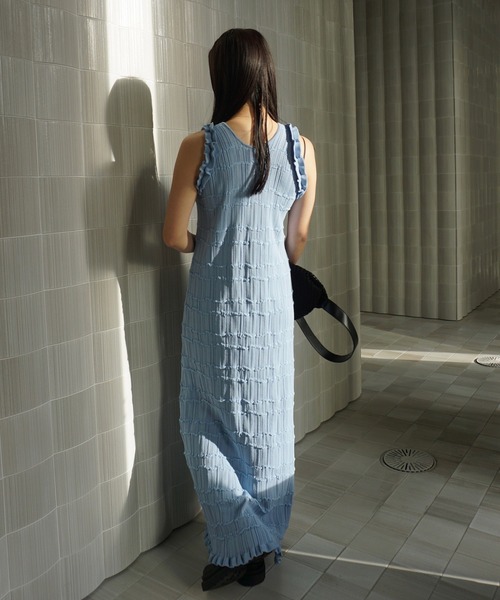 Ameri（アメリ） ワンピース 夏 MEDI 2WAY WAVY FRILL KNIT DRESS