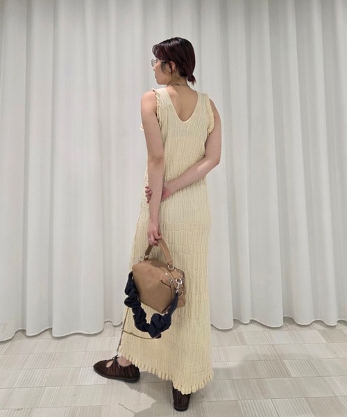 Ameri（アメリ） ワンピース 夏 MEDI 2WAY WAVY FRILL KNIT DRESS