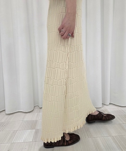 Ameri（アメリ） ワンピース 夏 MEDI 2WAY WAVY FRILL KNIT DRESS