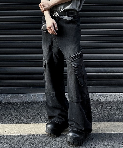 「JOHNNY WOLF」 デニムパンツ M ブラック メンズ_画像2