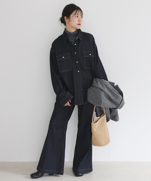 「Healthy denim」 長袖シャツ FREE ブルー レディース_画像2
