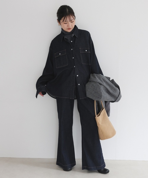 「Healthy denim」 長袖シャツ FREE ブルー レディース_画像3