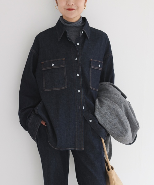 「Healthy denim」 長袖シャツ FREE ブルー レディース_画像6